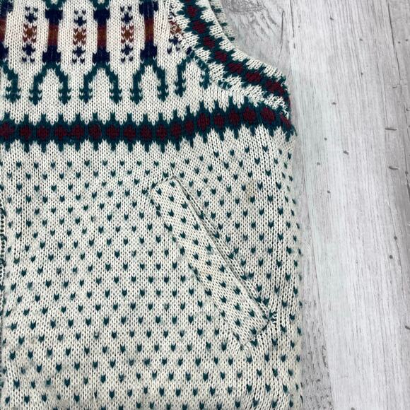 Vintage Junior Exchange Reversible Winter Knit Warm Full Zip Outdoors Ski Vest - Picture 12 of 15